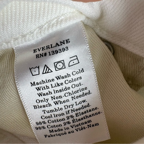 Everlane White Cropped Jeans Raw Hem Size 28 - Picture 4 of 7